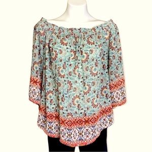 KNOX ROSE Off the Shoulder Floral Boho Top
Size XL